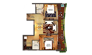 Unit Type-A 2BHK+2T 2BHK+2T