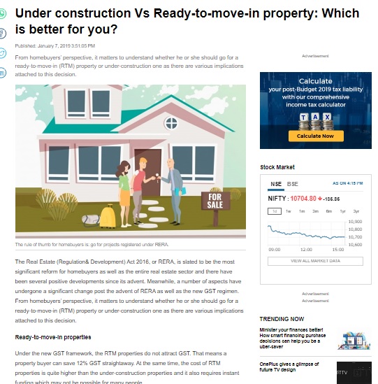 Under construction Vs Ready-to-move-in property: Which is better for you?
